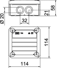 OBO T-Box Aufputzdose Wand/Decke - 2007910 [5 Stück]