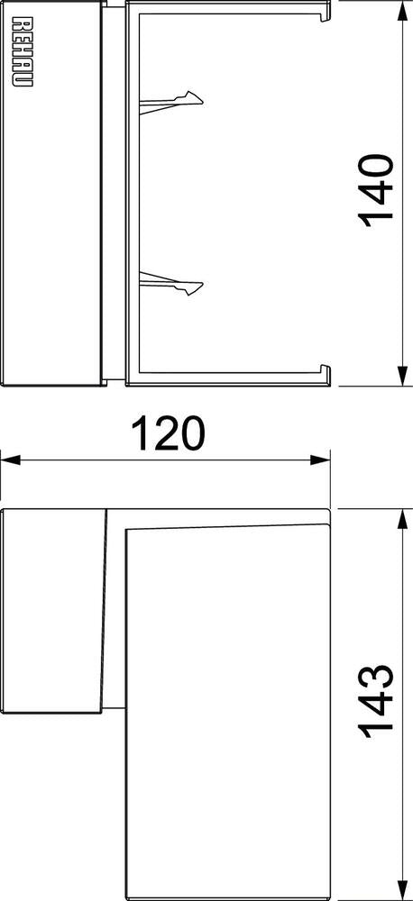 Rehau by OBO SIGNA Inner Corner Piece Wall channel - 6132753