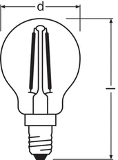 Led Klassisch P14 Filament Klarer Globus 2.5W 827 - 4099854069215 [2 Stück]