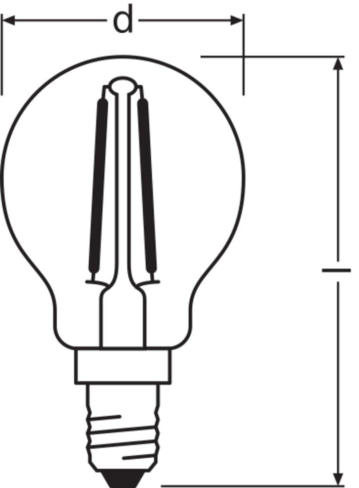 LED Classic P14 Filament Clear Globe 2.5W 827 - 4099854069215 [2 Pieces]