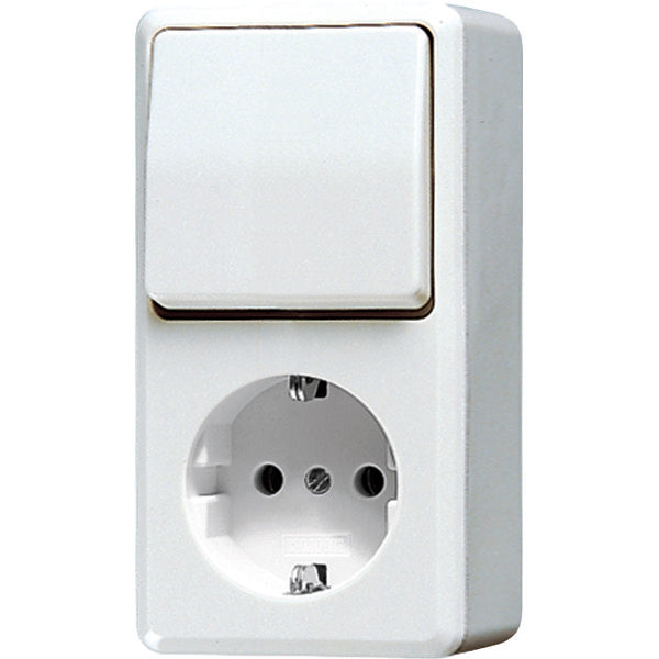 JUNG AP600 Combination Switch Outlet RA Alpin White - 676AWW