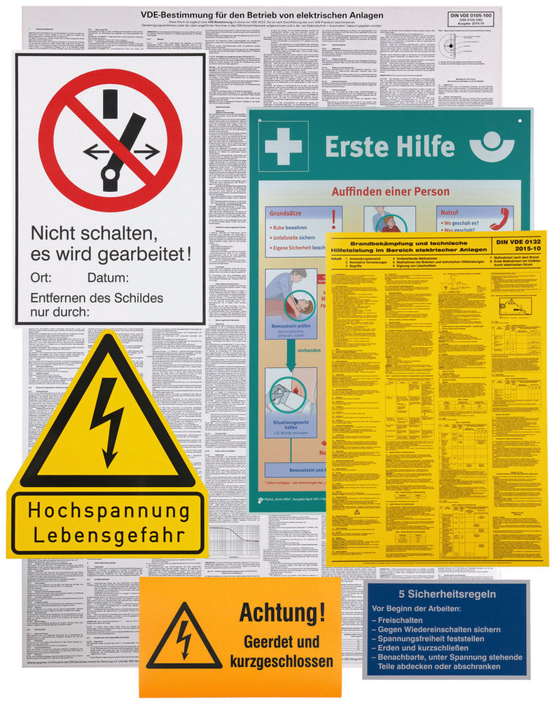 Dehn Set Of Warning Signs For Electrical Installation - 700050