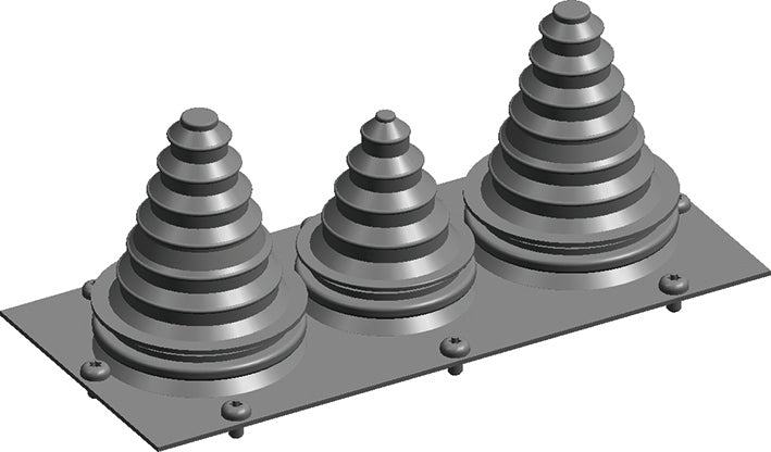 ABB Aluminum Flange Plate With 3 Cable Support Sleeves - 2CPX046609R9999