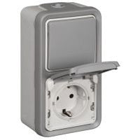 Legrand Plexo IP55 Vertikale Schalter-Steckdosen-Kombination - 069746