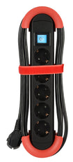 Bach Innenhaken 5X 230V RA mit Schalter 5M RA Schwarz - 500.100