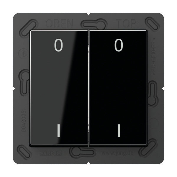 Jung EnO Wireless Wall Transmitter A500 Black 4 Channel With Symbols - ENOA595-01SW