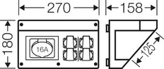 Hensel Enystar Anschlussdose WM2 1x16A 5p 400V 2x16A 2p PE - FP CB 216
