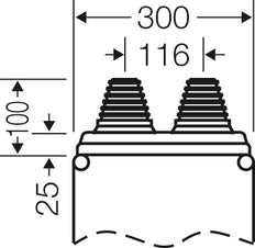 Hensel MI FP 72 Aufsatzflansch mit Kabelverschraubung 2x30-72mm - Mi FP 72