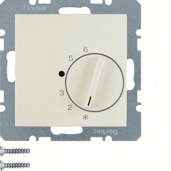 Hager Berker Room Thermostat With Changeover Contact White Glossy - 20268982