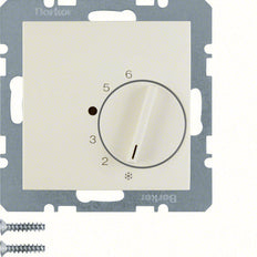 Hager Berker Raumthermostat mit Umschaltkontakt weiß glänzend - 20268982
