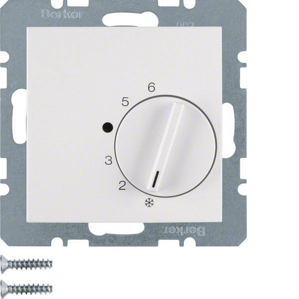 Hager Berker Raumthermostat mit Umschaltkontakt polarweiß glänzend - 20268989