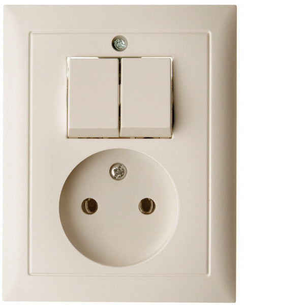 Hager Berker S.1 Serie Schalter mit 2P-Steckdose - Weiß - 6143658982