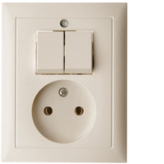Hager Berker S.1 Serie Schalter mit 2P-Steckdose - Weiß - 6143658982