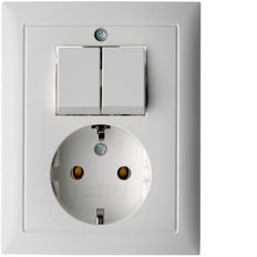 Hager Berker S1 Serie Schaltersteckdose mit Abdeckplatte - 6143551949
