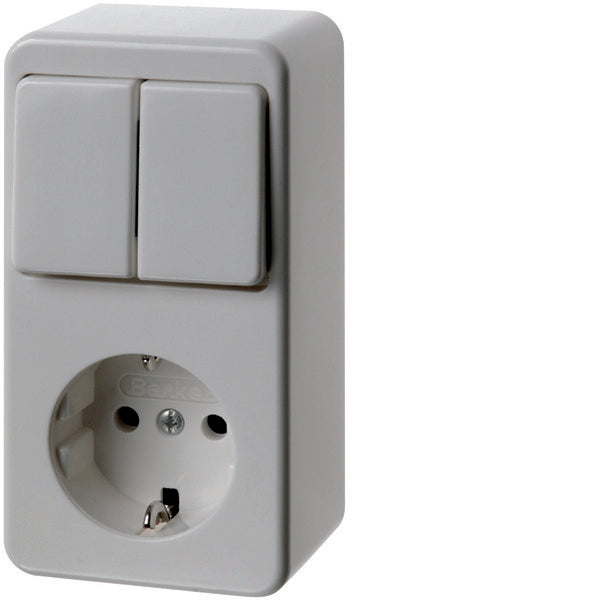 Hager Berker Surface-Mounted Combination Series Switch Socket Outlet - 61479449