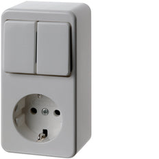 Hager Berker Surface-Mounted Combination Series Switch Socket Outlet - 61479449