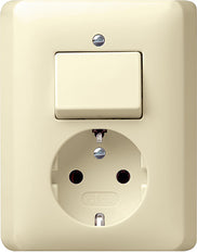 Gira Standard 55 Combo Switch Socket Inbuilt Cream White - 017601