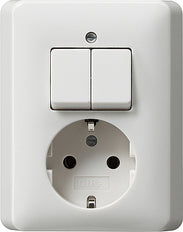 Gira Standard 55er Schalter-Steckdosen-Kombination Reinweiß - 017503