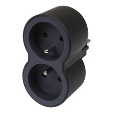 Legrand Domino Plug 2x2P With Ground Black - 049432 [10 Pieces]