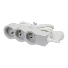 Legrand Standard Socket 3x2P + Ground With 1.5m White-Grey - 049471 [10 Pieces]