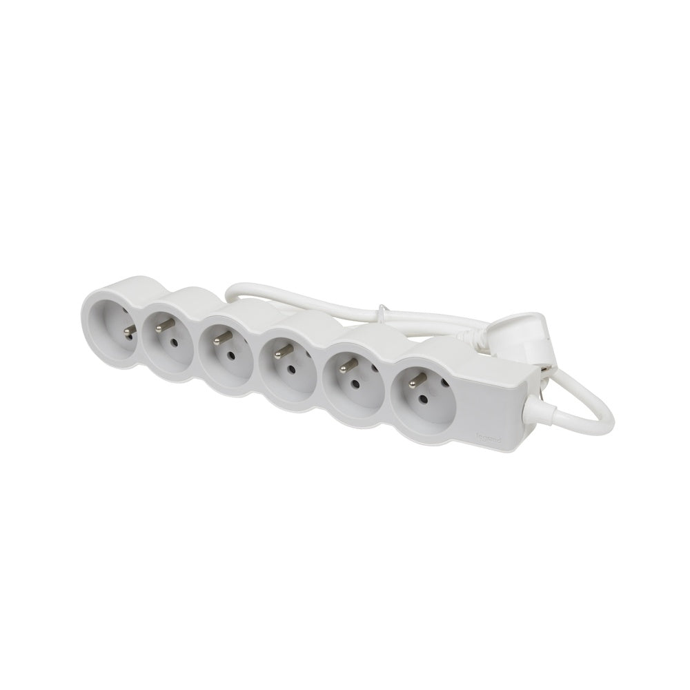 Legrand Standard Socket 6x2P With 1.5m White Grey - 049485 [10 Pieces]