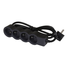 Legrand Standard Socket 4x2P With 3m Cord Black - 049491 [10 Pieces]