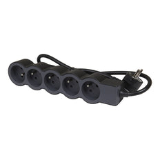 Legrand Standard Socket 5x2P With 3m Cord Black 49493 - 049493 [10 Pieces]