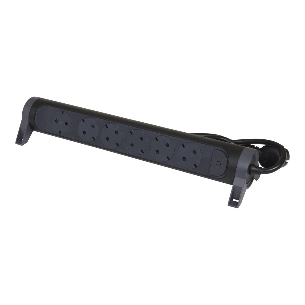 Legrand Premium Swivel Mount Multi-Socket 6x2P+A 1.5m Black - 694534 [5 Pieces]