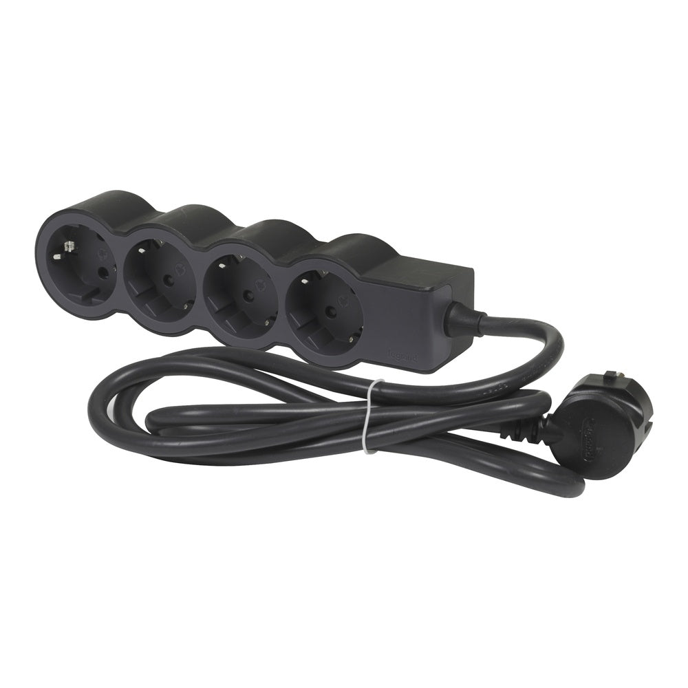 Legrand Standard Outlet 4x2P+A 3M Cord Black - 694562 [10 Pieces]