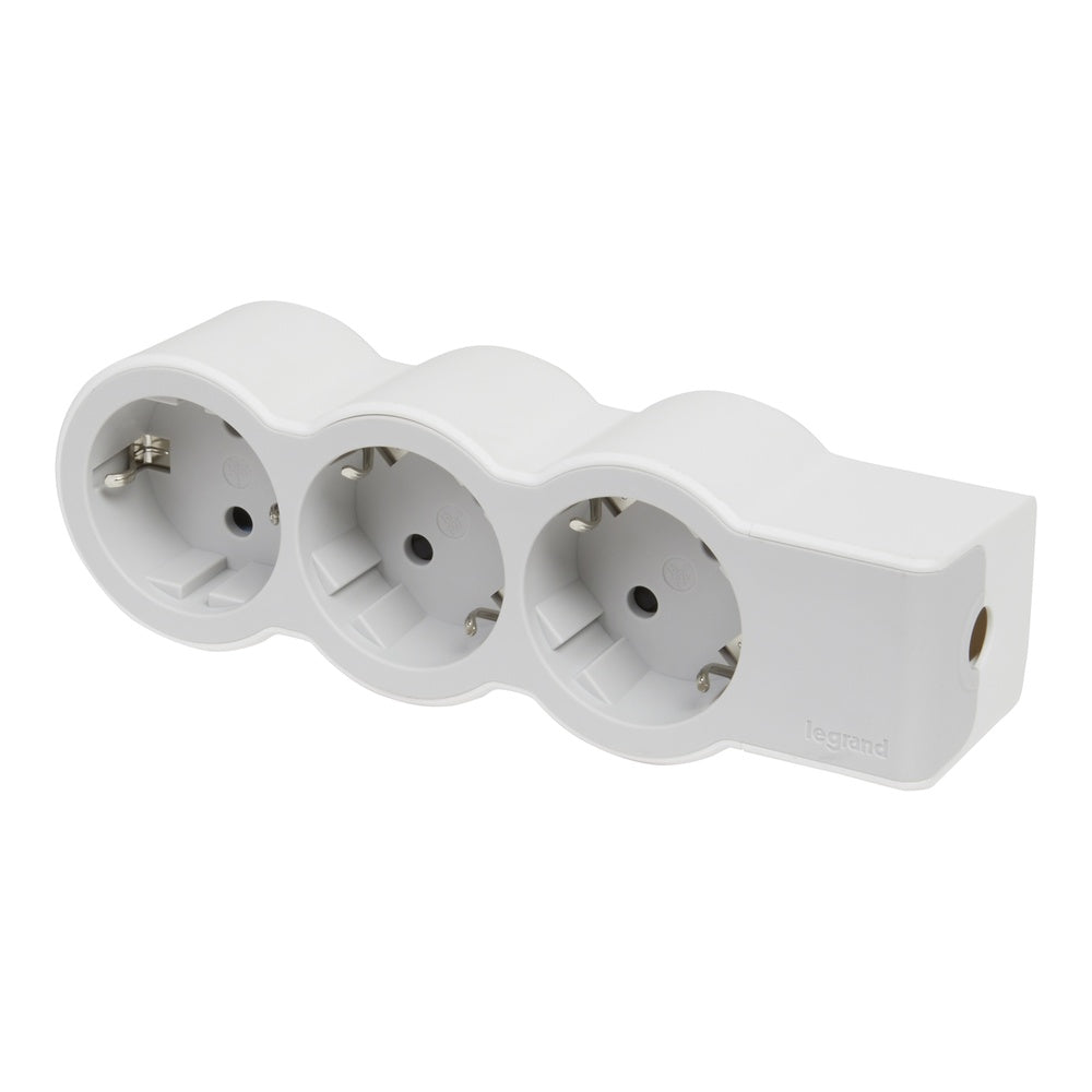 Legrand Standard Outlet 3x2P+A Without Cord White-Grey - 694573 [10 Pieces]