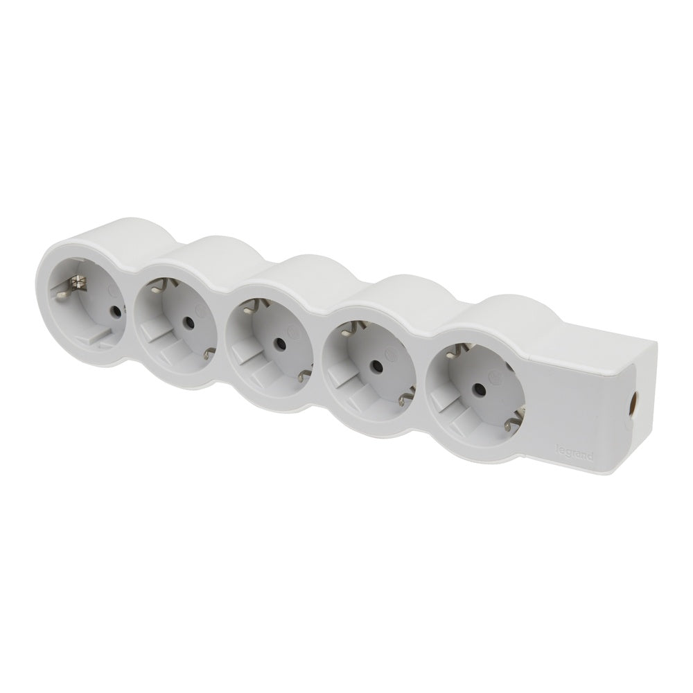 Legrand Standard Socket 5x2P+A Without Cord White-Grey - 694577 [10 Pieces]