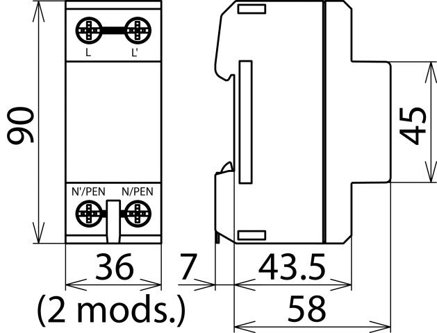 DEHNbloc 1 H 1-polig 255V AC Blitzstrom-Ableiter - 900222