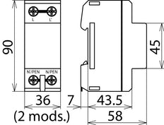 DEHNbloc 1 H 1-polig 255V AC Blitzstrom-Ableiter - 900222