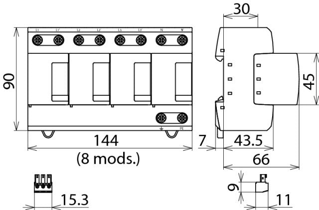 DEHN DV M TNS 255 FM Modularer mehrpoliger Überspannungsschutz - 951405