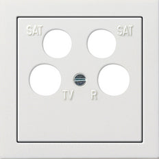 Gira F100 Pure White 4-Way Cover Plate - 0259112