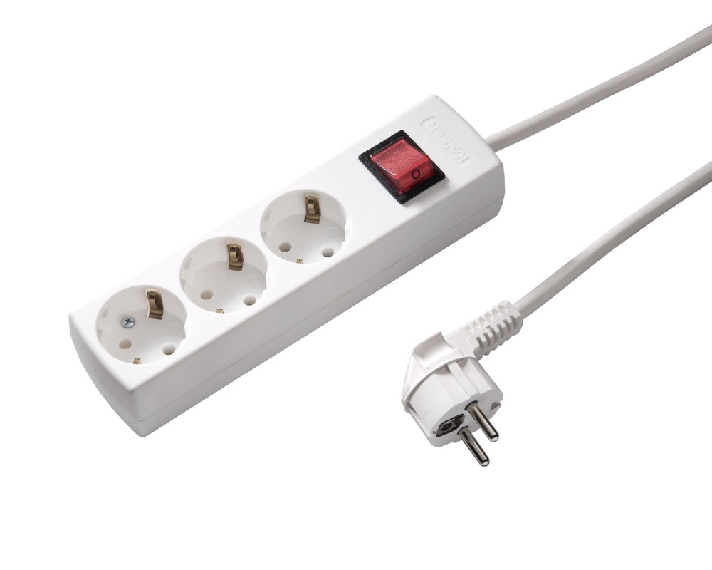 Martin Kaiser 3 Way 45 Degree Socket With Switch And 1.5m Cable - 1049ZL/15W/KWS