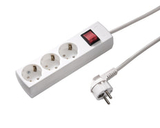 Martin Kaiser 3 Way 45 Degree Socket With Switch And 1.5m Cable - 1049ZL/15W/KWS