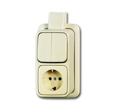 ABB Busch-Jaeger Kombischalter-Steckdose mit Montageplatte - 2CKA001641A0234