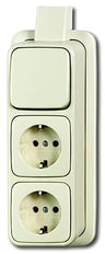 ABB Busch-Jaeger 3-Way Switch Socket Outlet Combination - 2CKA001686A0014