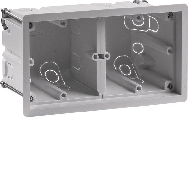 Hager Berker 2 Gang Wall Box For Flush Mounting Light Grey - 18721020