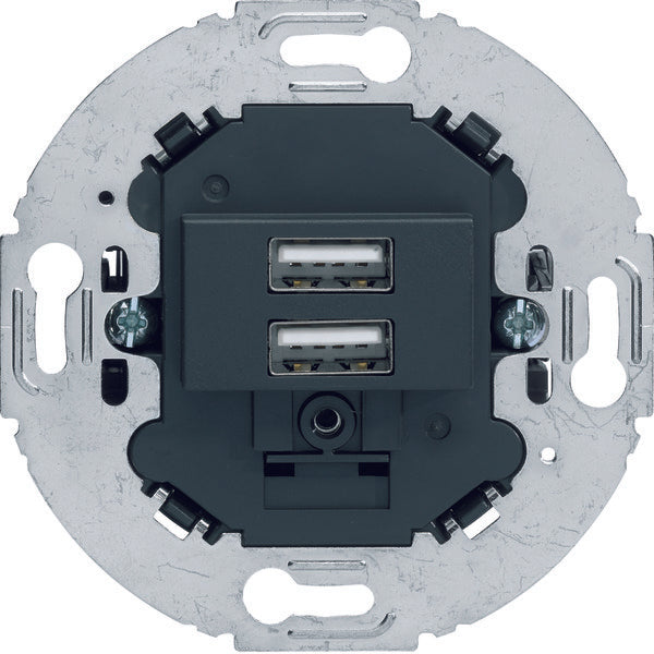 Hager Berker 230V USB-Ladesteckdose 2fach 3,0A S1930 Rundring - 260215