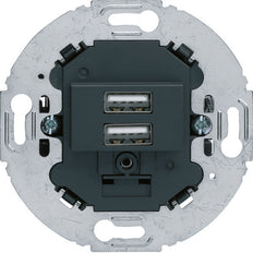 Hager Berker 230V USB Charging Socket Outlet 2 Gang 3.0A S1930 Round Ring - 260215