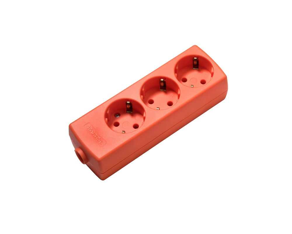 Martin Kaiser 3-Way Socket 45 Degree With Earthing Contact Orange - 1047/or [15 Pieces]