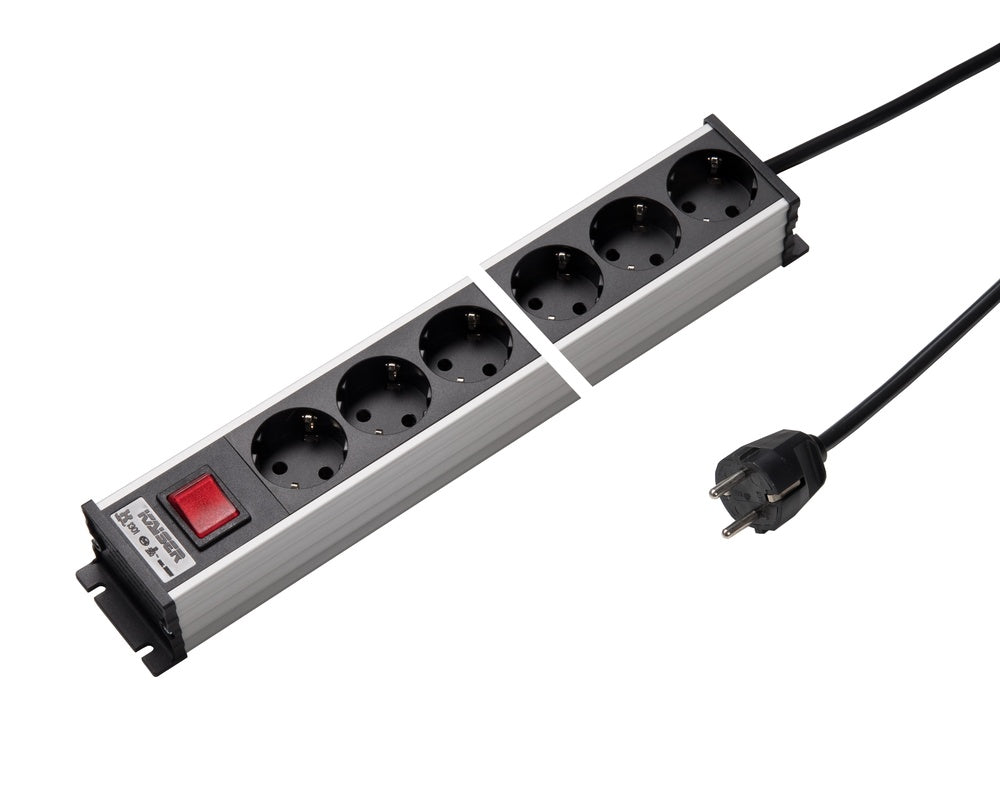 Martin Kaiser Aluminum Power Outlet Strip 12 Way Earthing Contact Switch - 1301KZL12SW15 [10 Pieces]