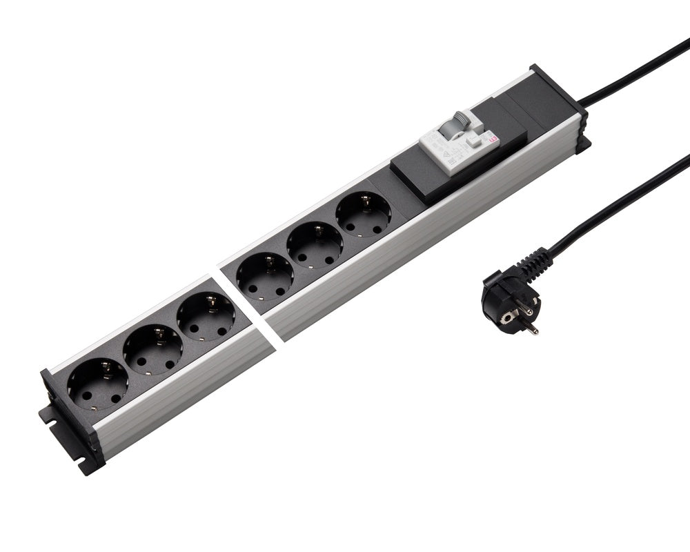 Martin Kaiser Steckdosenleiste 6-fach GFCI 16A Shutter Kabel - 1337KZL6SW3 [10 Stück]