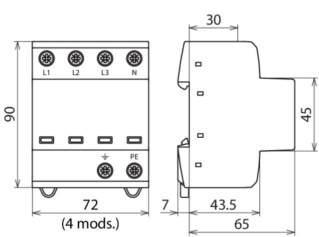 Dehnshield Typ 1+2 3-Phasen-Kombi-Ableiter TT 255 DSH - 941310