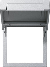 Gira System 55 Montagerahmen mit Klappdeckel alufarben - 265826