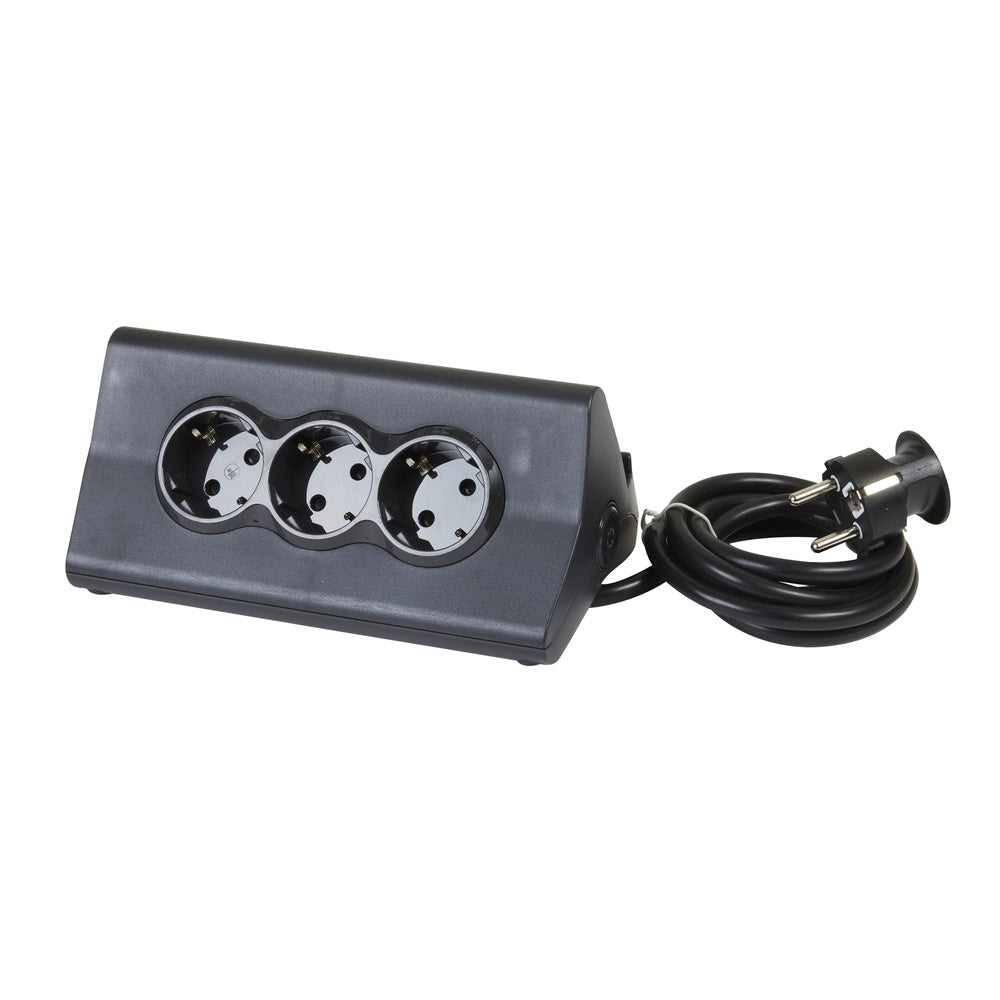 Legrand Desk Block With 3 Outlets - 2 USB And Tablet Holder Black RA - 694811