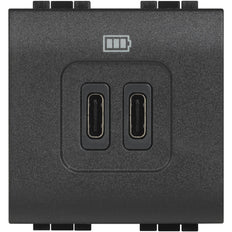 Legrand Bticino Living Light USB-Ladegerät Typ C-3A-2 Anthrazit - BTL4286C2