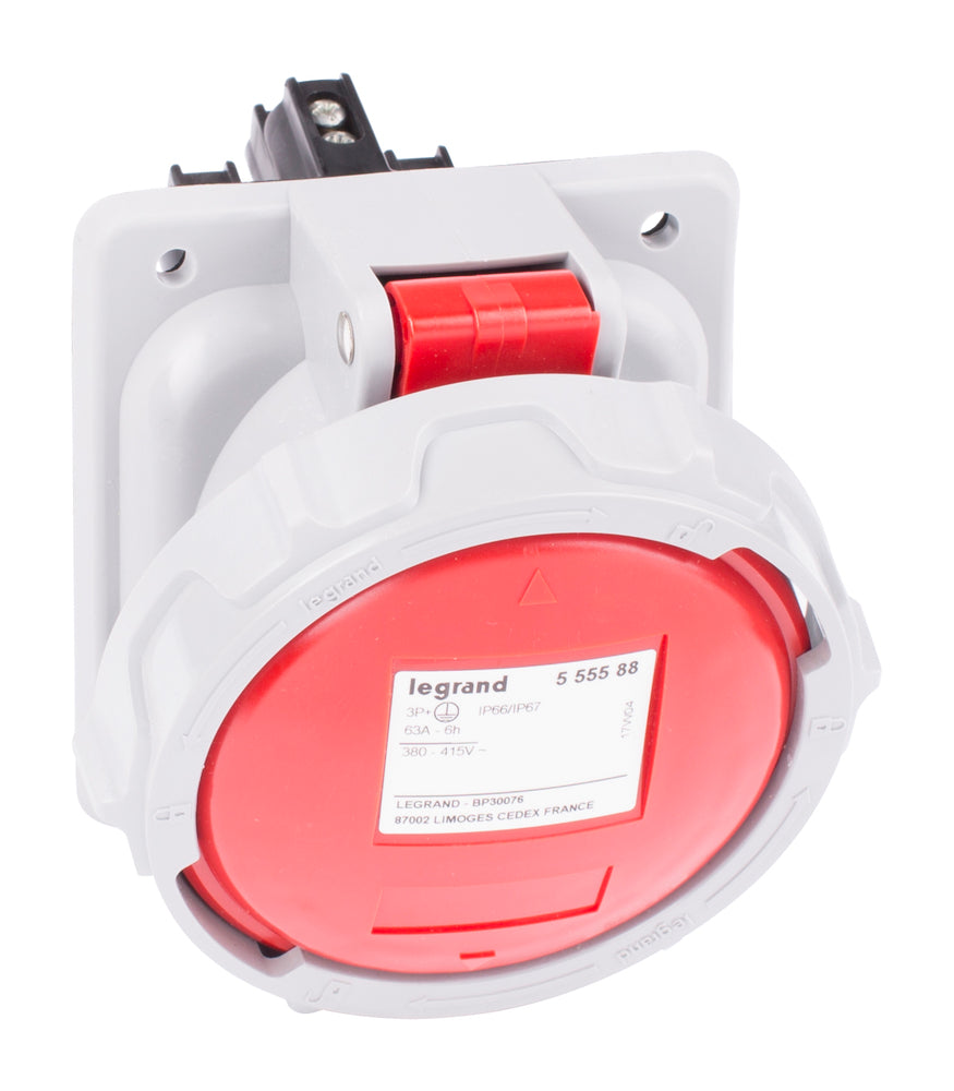 Legrand CEE-Einbausteckdose 400V 63A 3P+A IP67 P17 - 555588